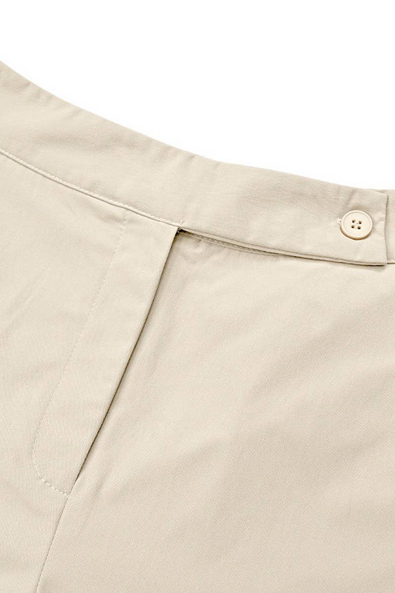 Trendy wide-leg high-waisted suit slacks