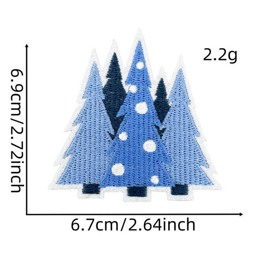 WINTER BLUE CHRISTMAS GRAFFITI EMBROIDERED PATCH