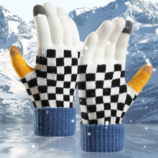 WARM AND WINDPROOF THICK STRIPED KNITTED GLOVES_CWAG0035