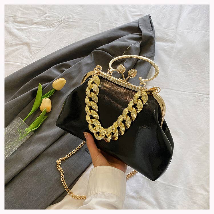 Fashionable candy-colored thick chain handbag