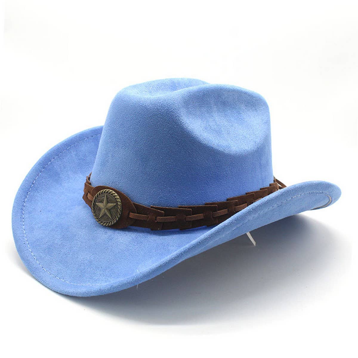 Faux Suede Felt Cowboy Hat Men's Classic Fedora_CWAH2510