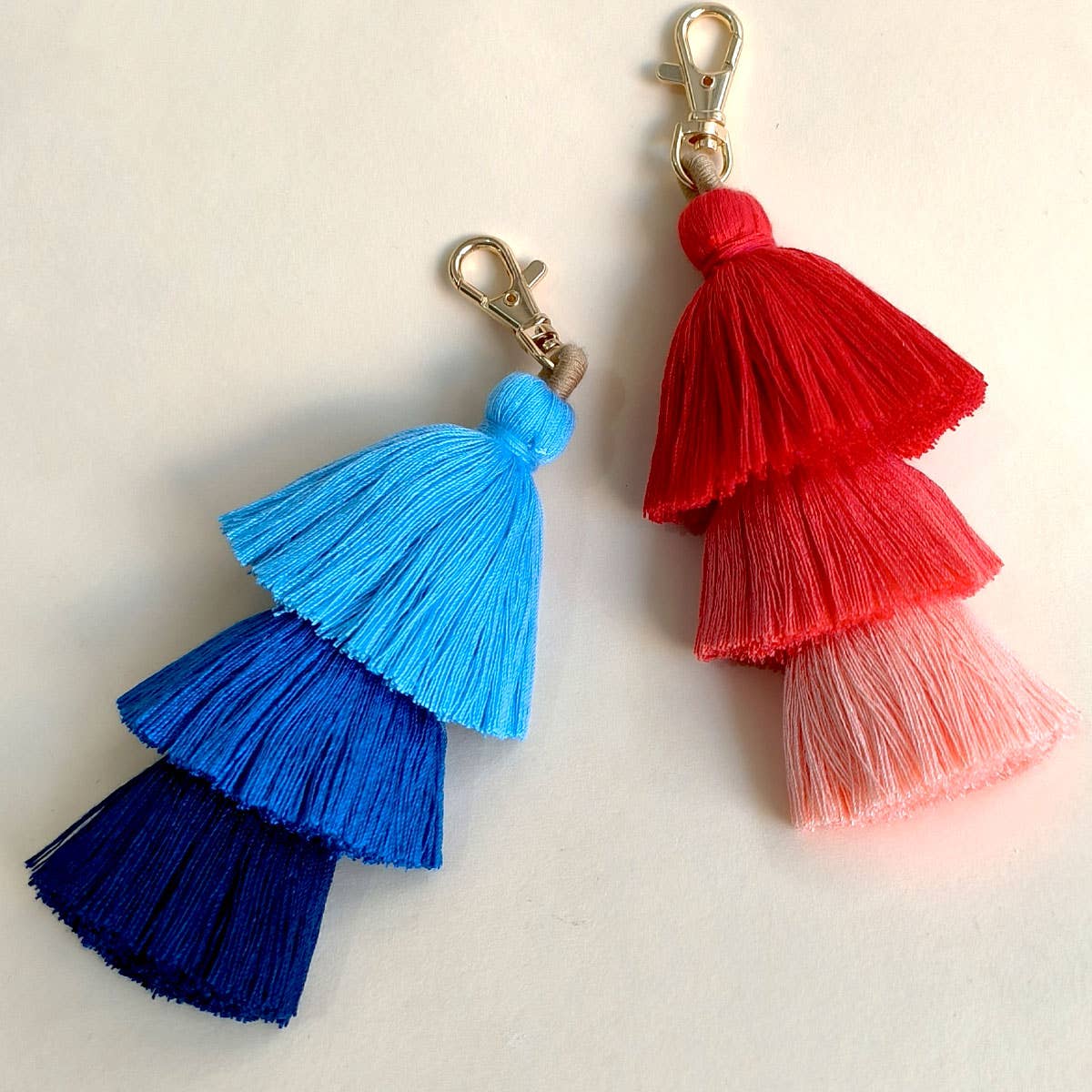 HANDMADE COTTON ROPE TASSEL KEYCHAIN