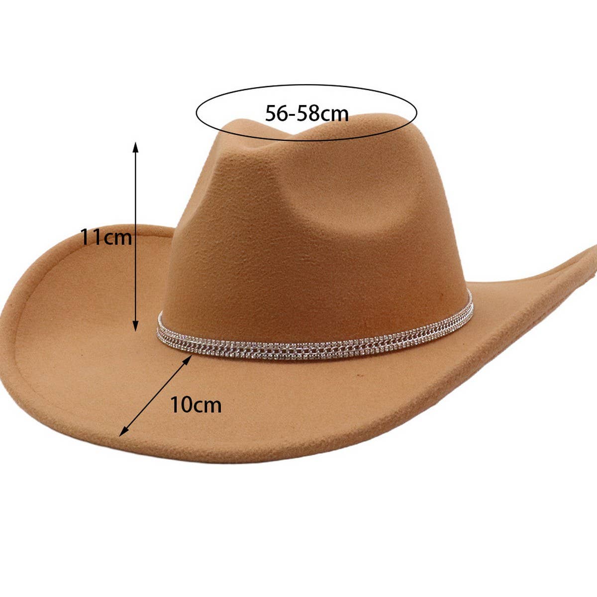 Western Ethnic  Felt Cowboy Fedora Hat_CWAH04405