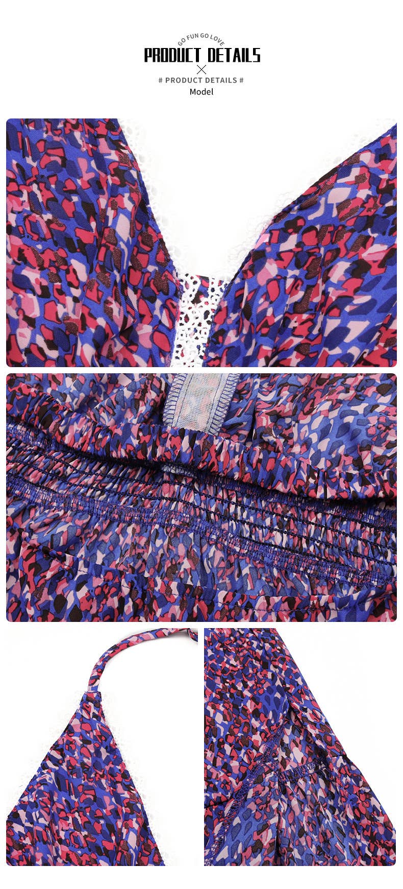 Split floral halter dress