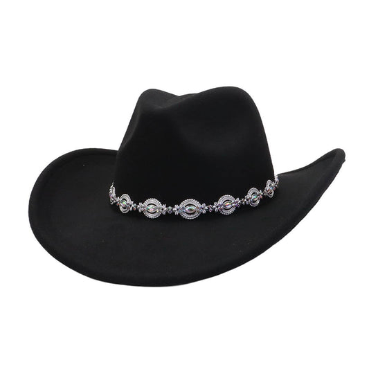 Ethnic  Felt Cowboy Hat Western Fedora_CWAH04430