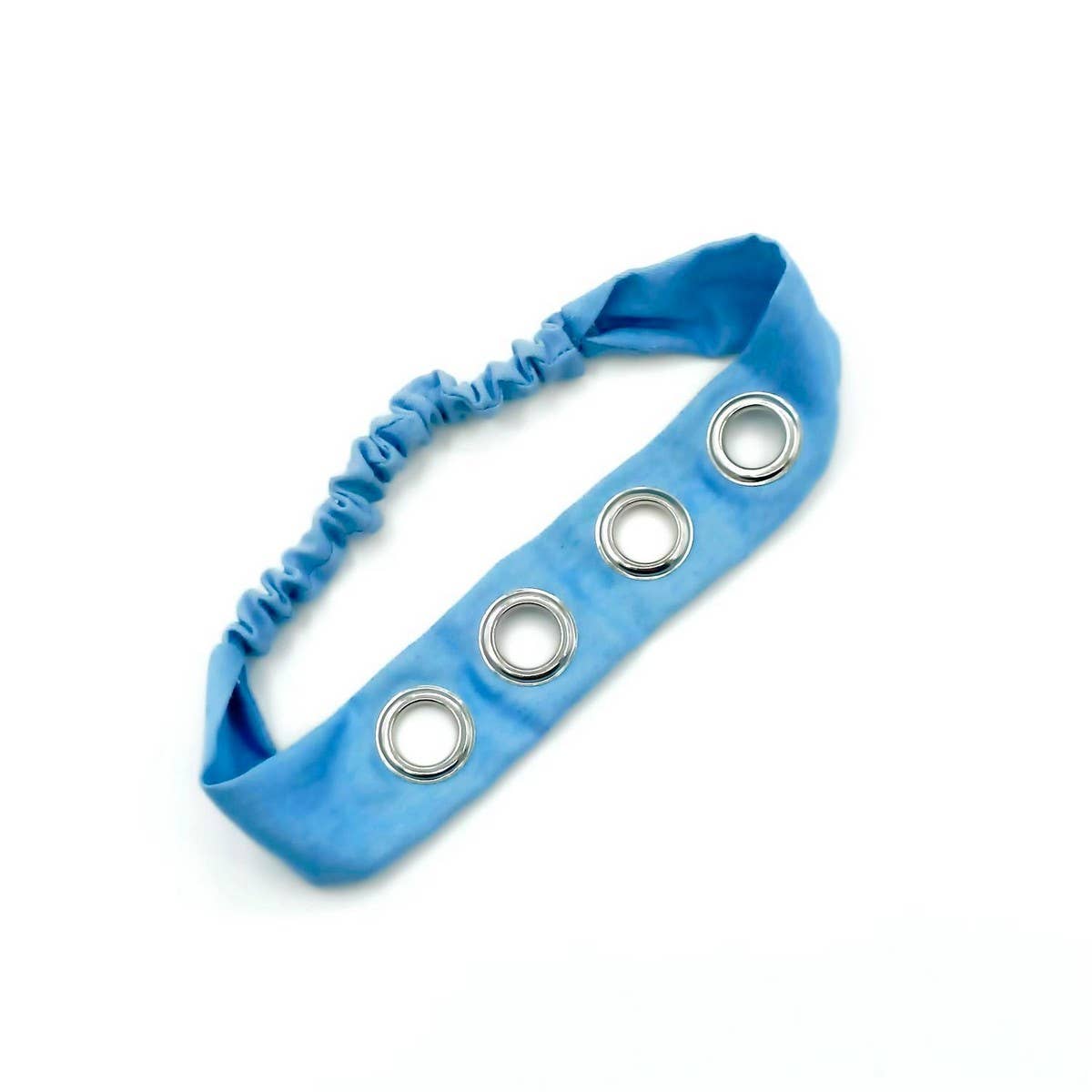 Denim Punk Headwrap with Metal Studs