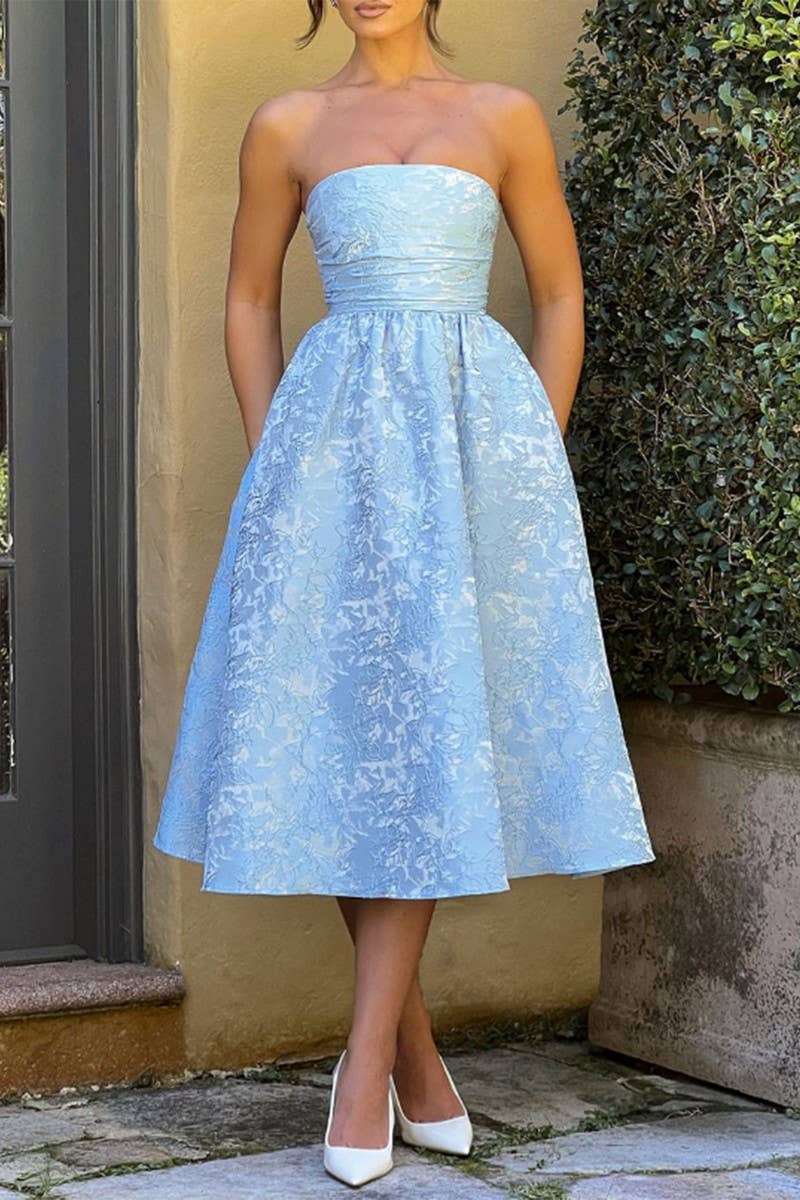 CWDSD7852_SPRING AND SUMMER CELEBRITY STYLE TUBE TOP DRESS