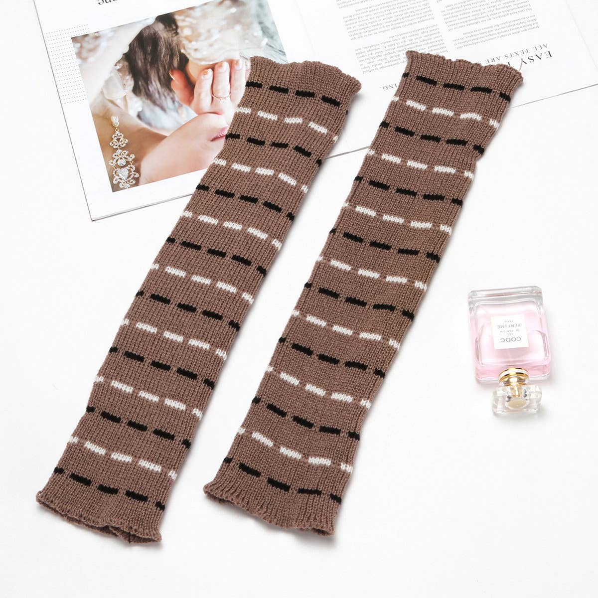 DOUBLE STRIPE WOOL KNEE SOCKS