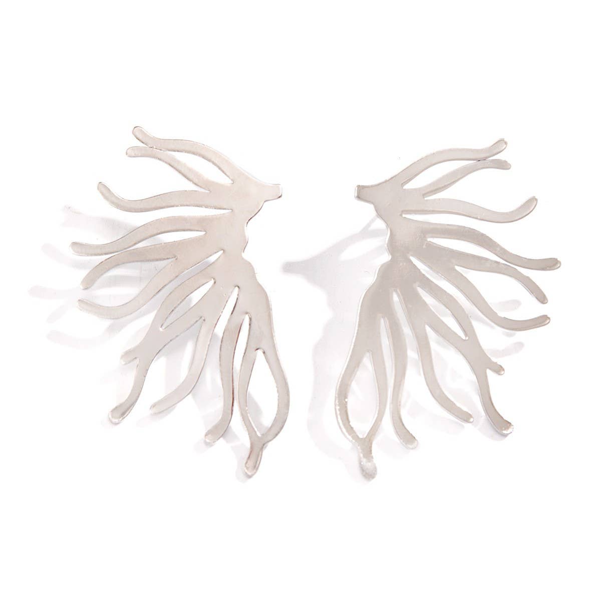 PUNK STYLE MINIMALIST FAN-SHAPED BURR EARRINGS_CWAJE1154