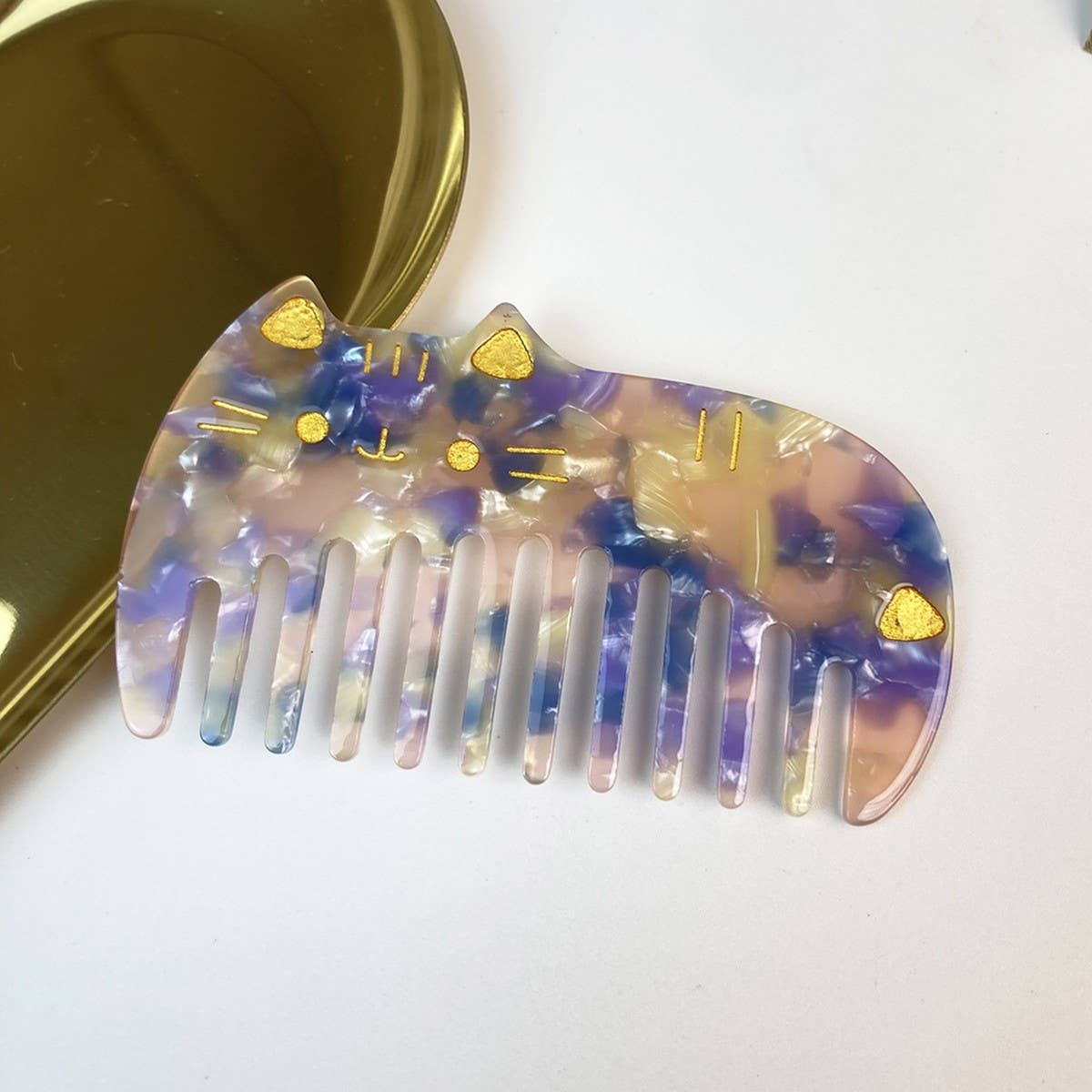 Cat Acetate Wide ToothComb Retro AntiStaticHairComb_CWMM6439