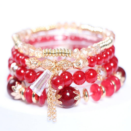 MULTI-LAYERED CRYSTAL BRACELET EXOTIC SET