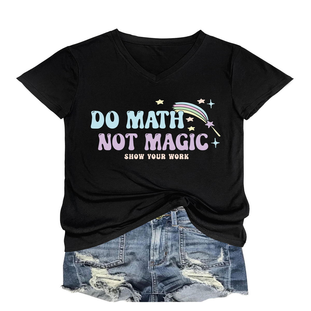 Inspirational Math Quote V-Neck Tee for Women