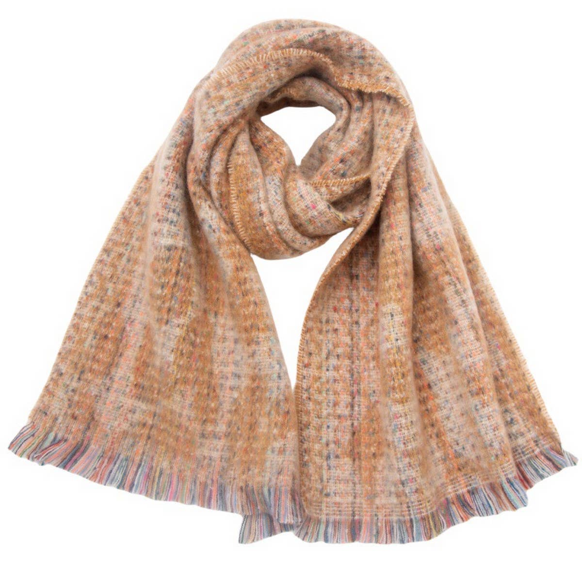Leopard Jacquard Scarf ? Fringe Winter Wrap