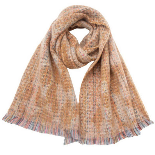 Leopard Jacquard Scarf ? Fringe Winter Wrap