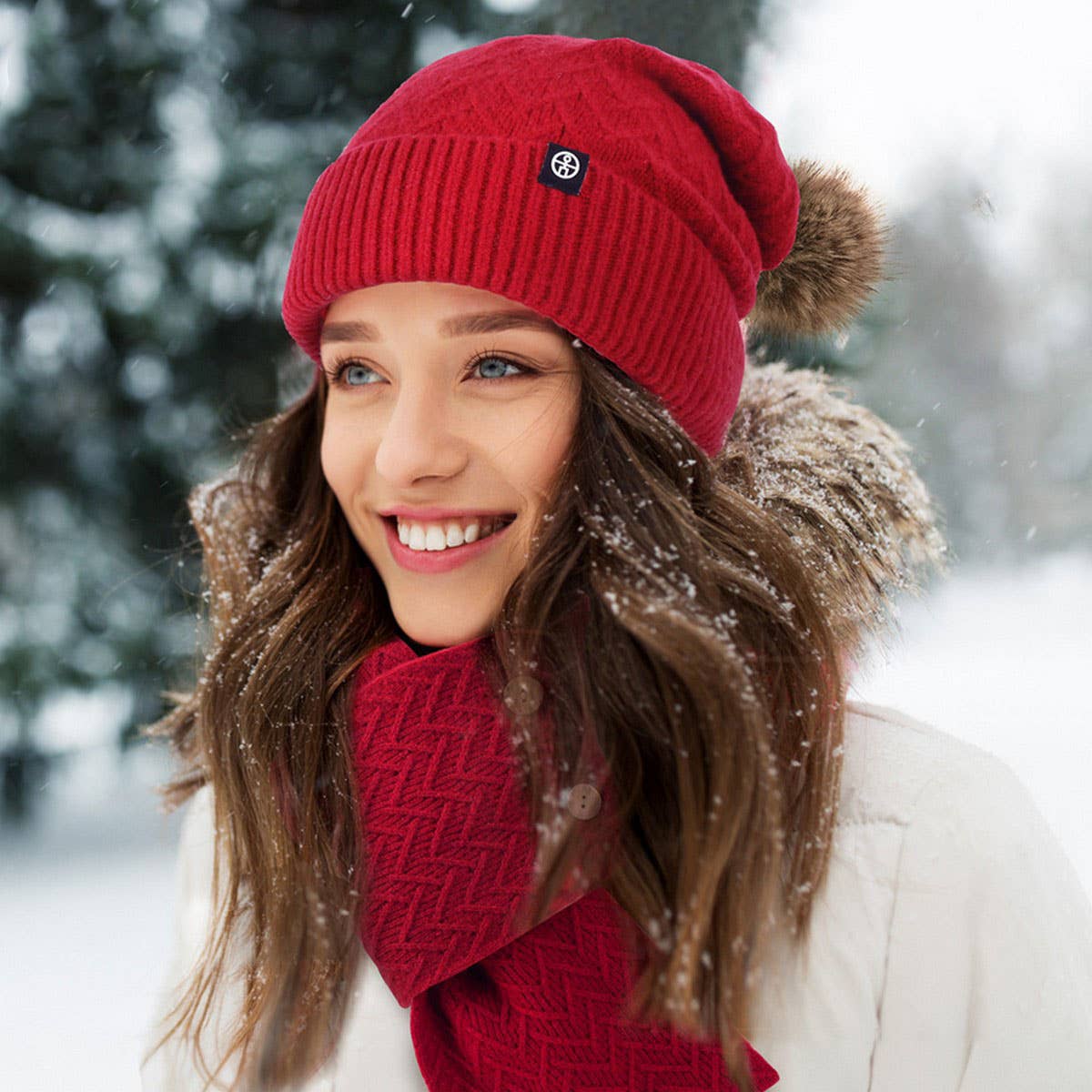 COLD-PROOF WOOL BALL KNITTED THREE-PIECE SUIT