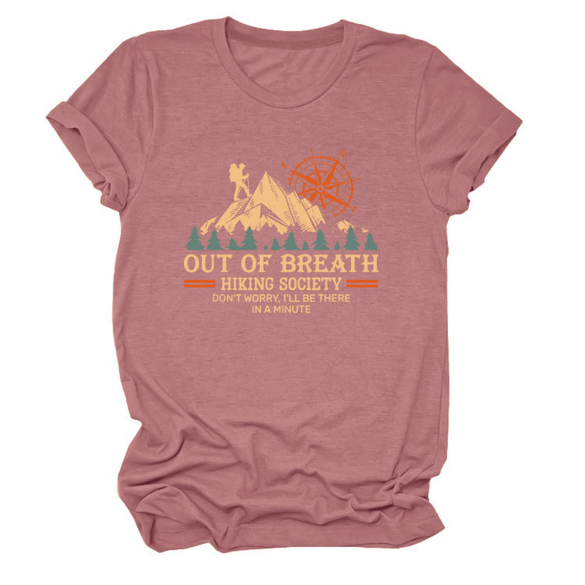 Comfy Crew Neck Tee ??Hiking Quote for Women_CWTTS1523