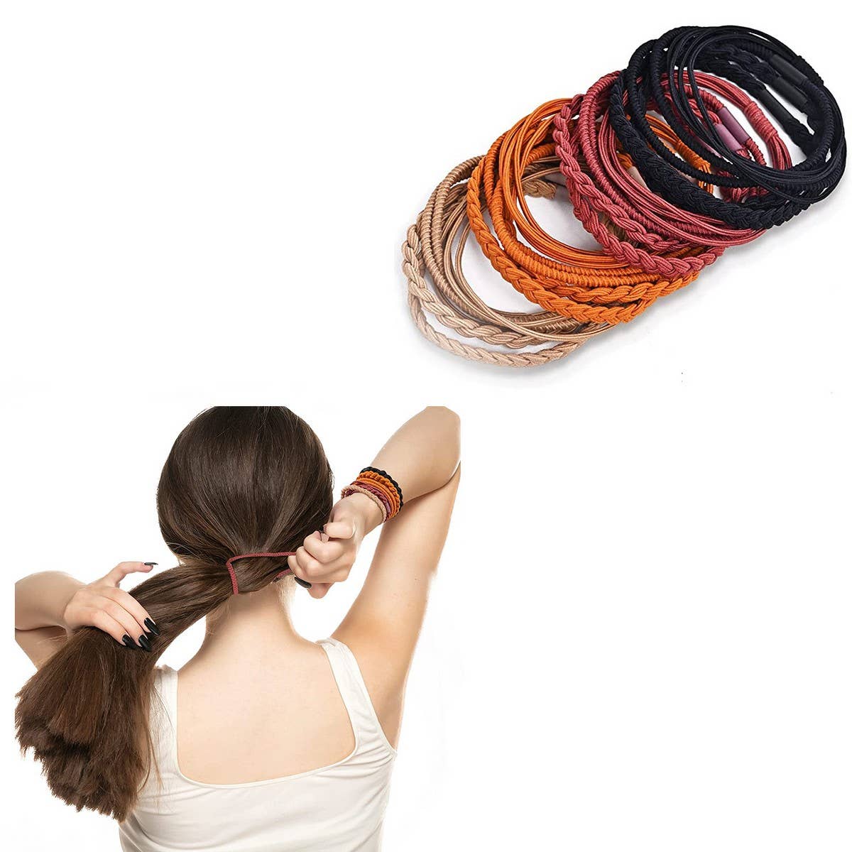 POPULAR BRAIDED BASIC PONYTAIL HAIR SCRUNCHIES_CWAHA2727