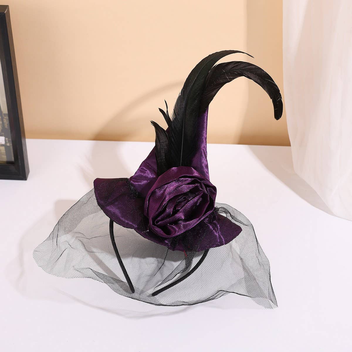 CWAH4058_CARNIVAL PARTY HALLOWEEN DANCE WITCH HAT HEADBAND