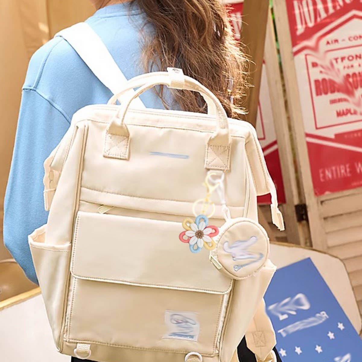 Daisy Woven Pendant Yarn Sunflower Keychain_CWAB5010