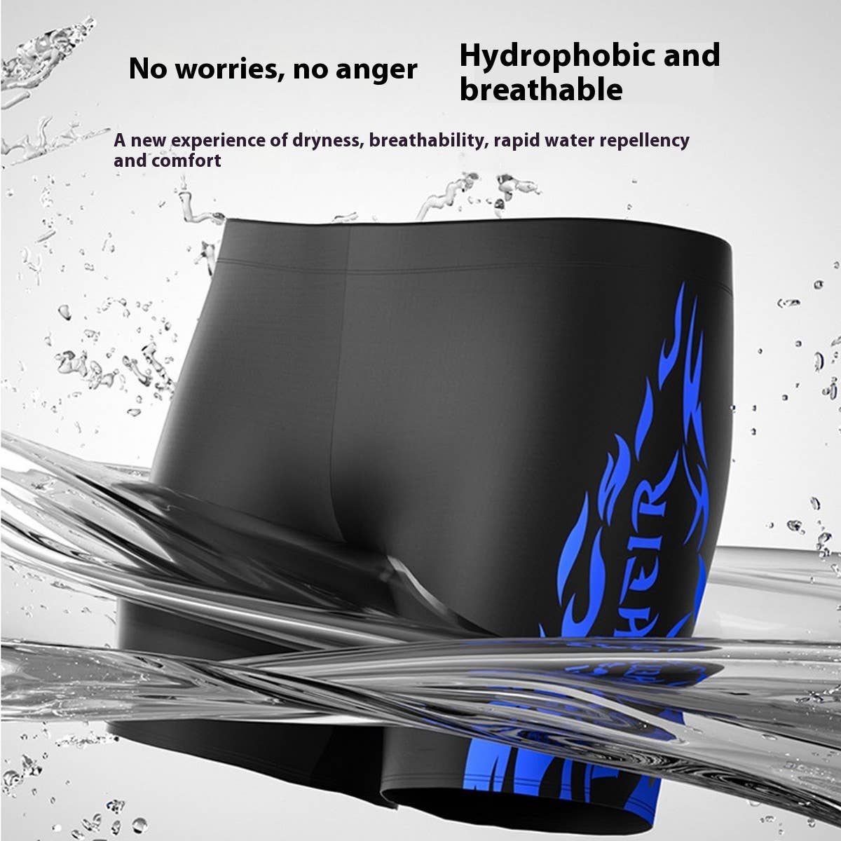 Men's Plus Size High Waist Swim Trunks -Modest Fit