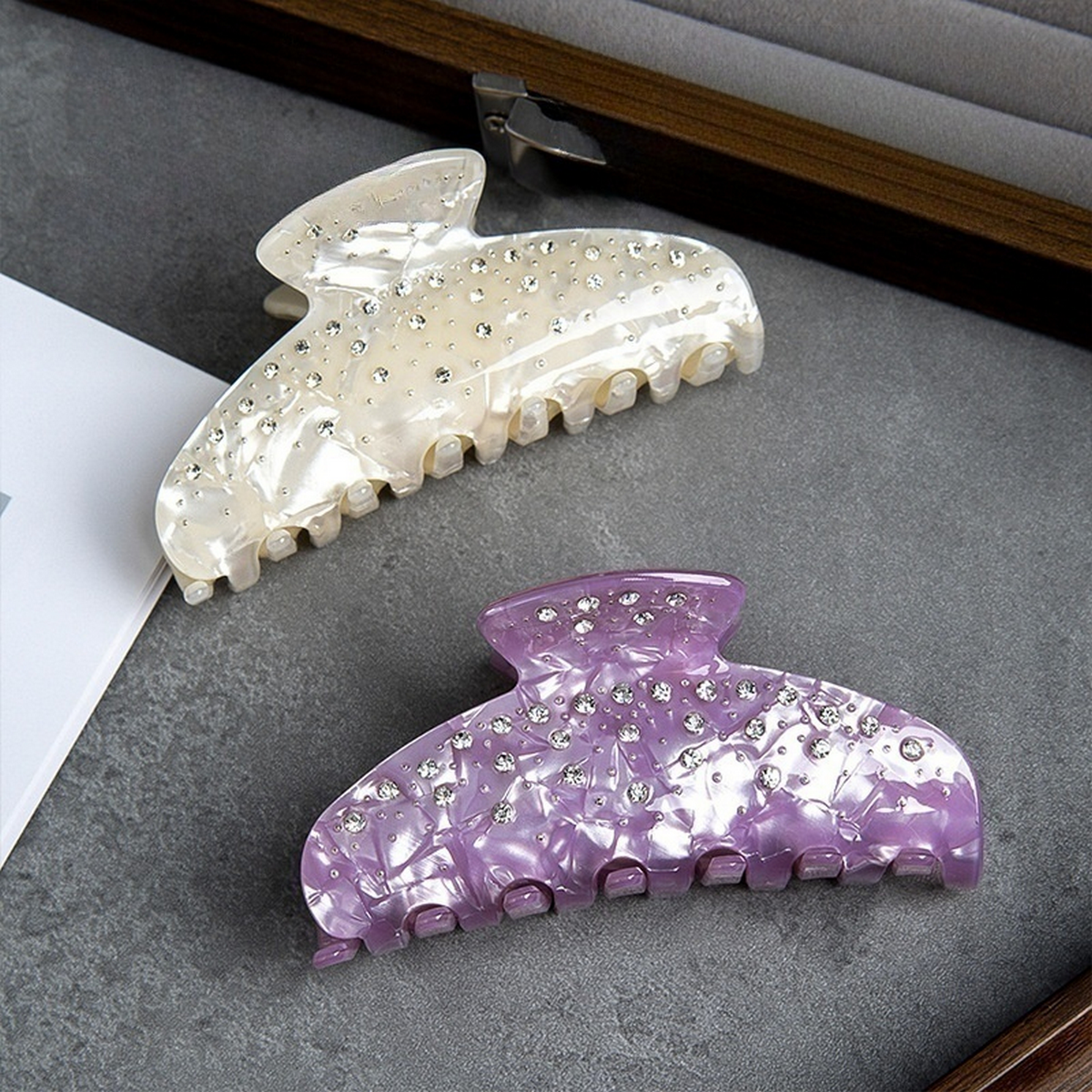 Pink Rhinestone Hair Claw,Elegant INS Luxury Clip_CWAHA2635