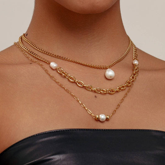 FRESHWATER PEARL NECKLACE 18K GOLD PLATED NECKLACE