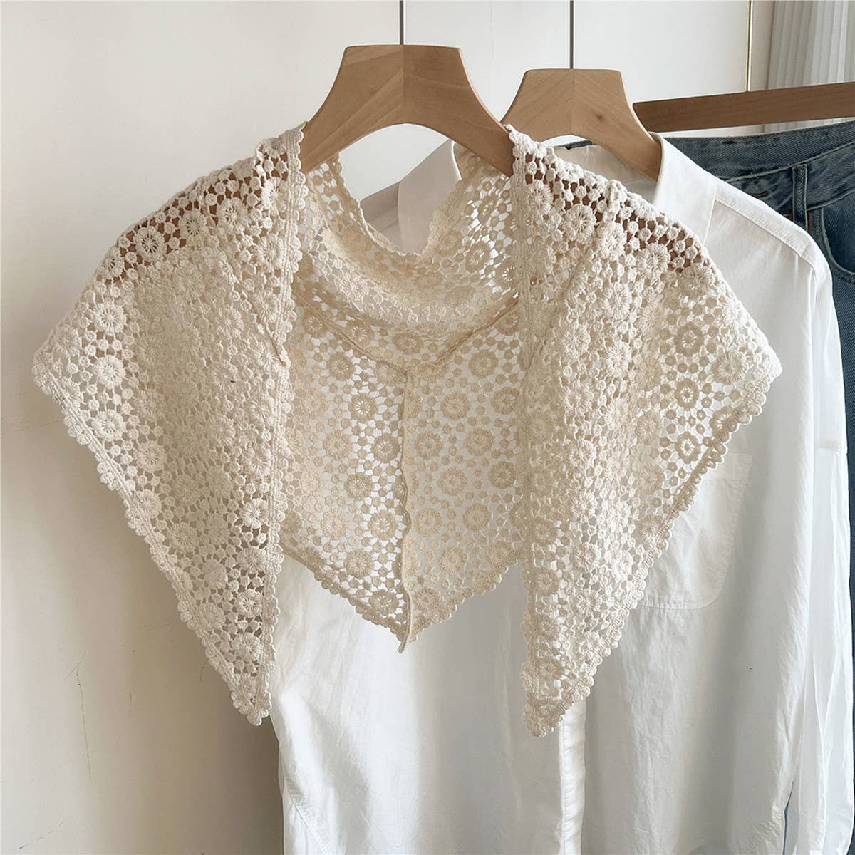 Boho Cotton Triangle Scarf - Summer Neck Wrap_CWASC0842