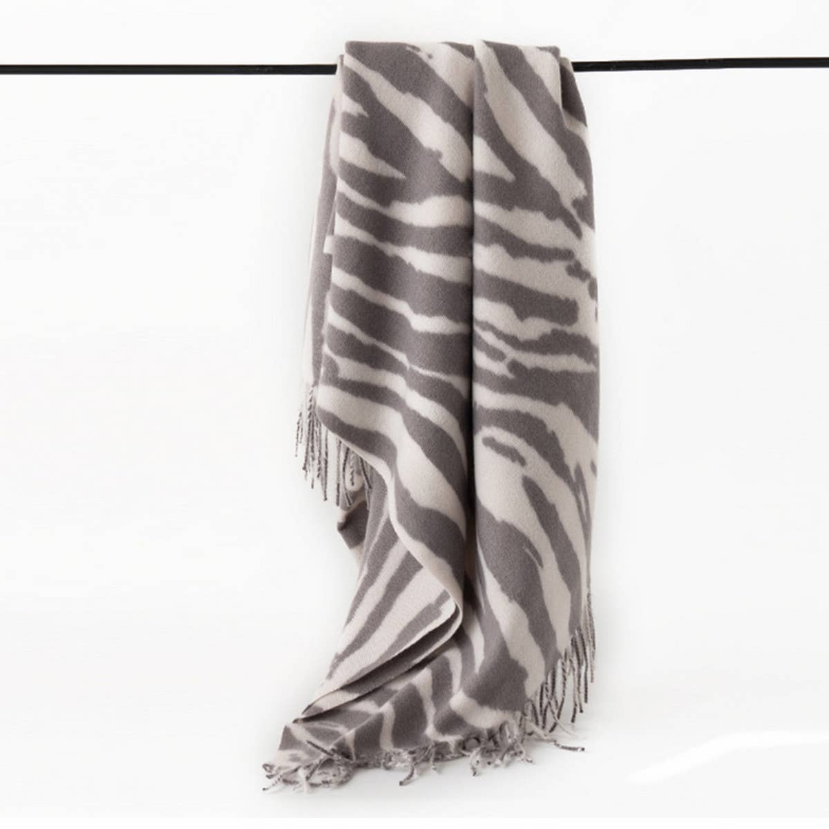 Silver Grey Scarf ? Reversible Winter Shawl