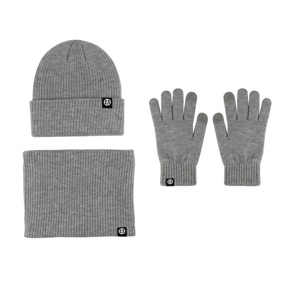 WINDPROOF WARM HAT SCARF GLOVES THREE-PIECE SET