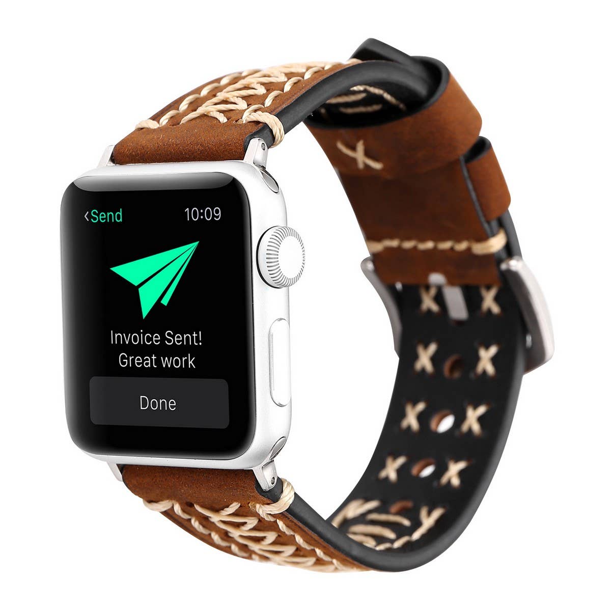 APPLE WATCH9-1 HANDMADE LEATHER STRAP_CWASC1580
