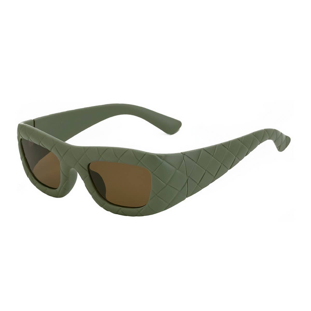 FASHIONABLE FAUX LEATHER LARGE FRAME SUNGLASSES