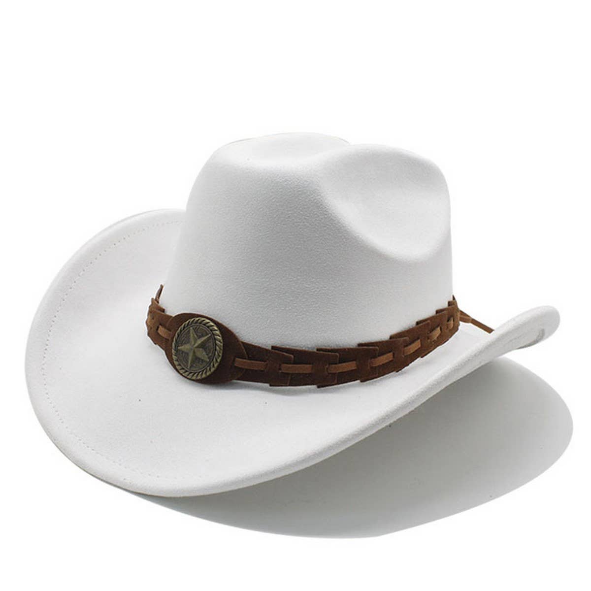 Faux Suede Felt Cowboy Hat Men's Classic Fedora_CWAH2510