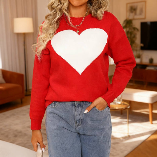 Languid lazy wind gentle pink love knit sweater