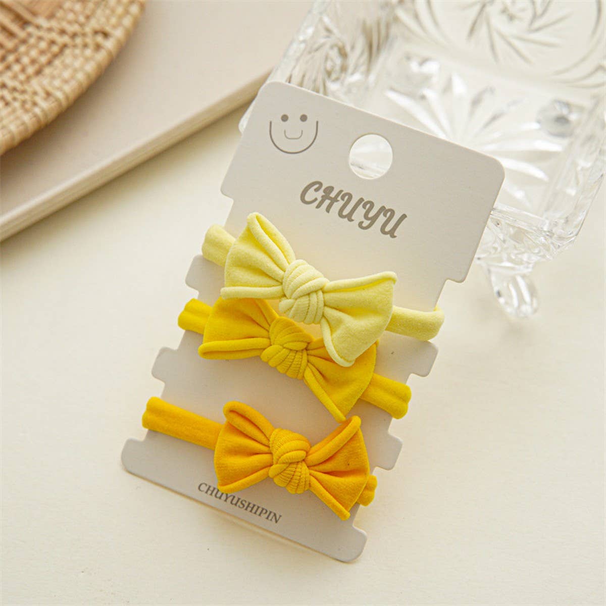 3PCS/CD BUTTERFLY HIGH ELASTICITY NYLON HAIR TIES_CWAHA1110