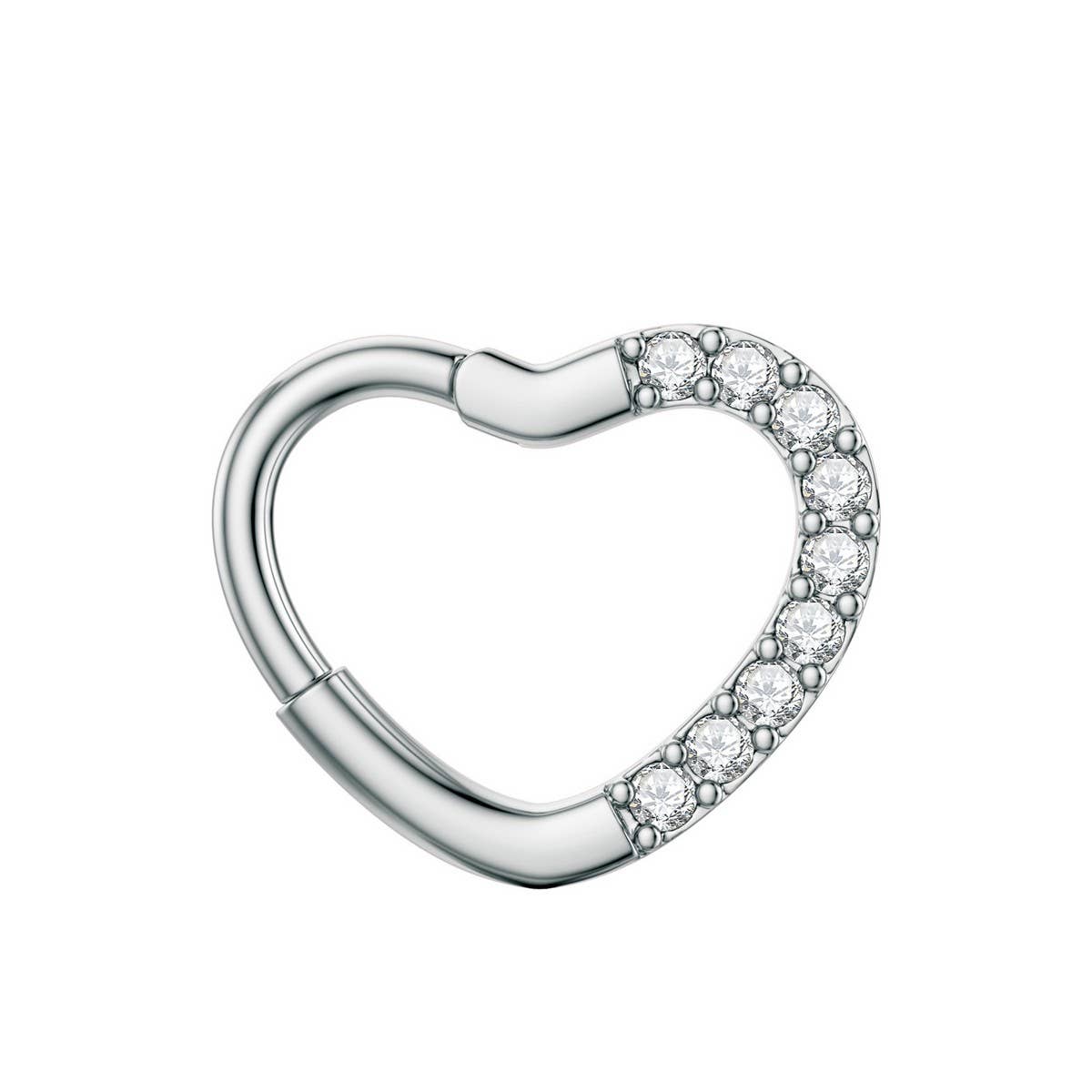 Teardrop Zirconia Hinged Nose Ring Square Shape