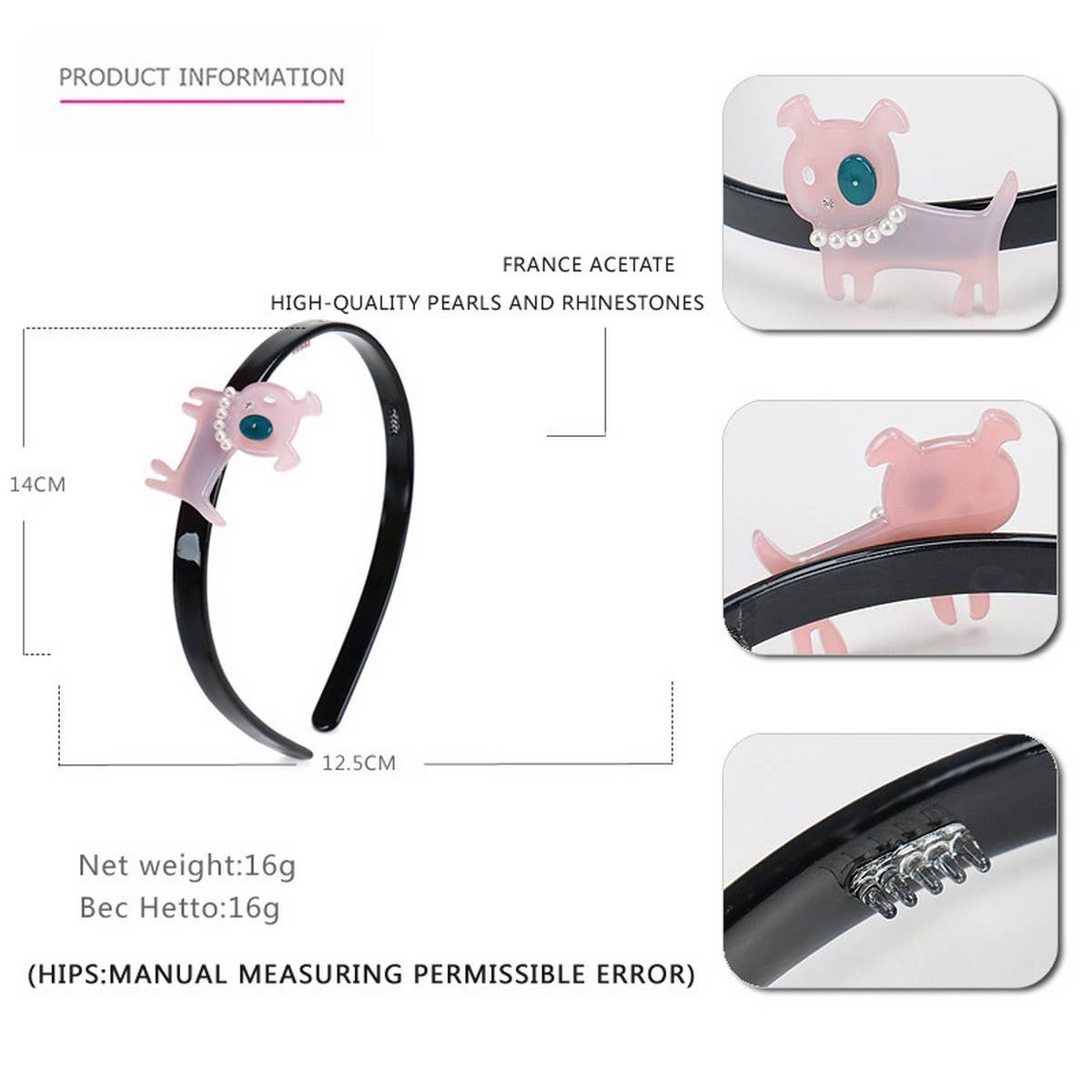 ACETATE HEADBAND CAT AND DOG HAIR ACCESSORIES_CWAHA4347