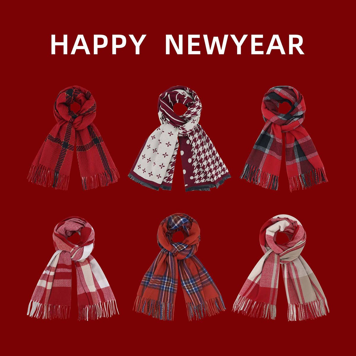 2024 NEW RED THICK WARM HIGH-END SCARF_CWASC1109