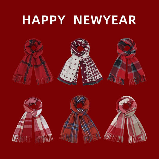 2024 NEW RED THICK WARM HIGH-END SCARF_CWASC1109