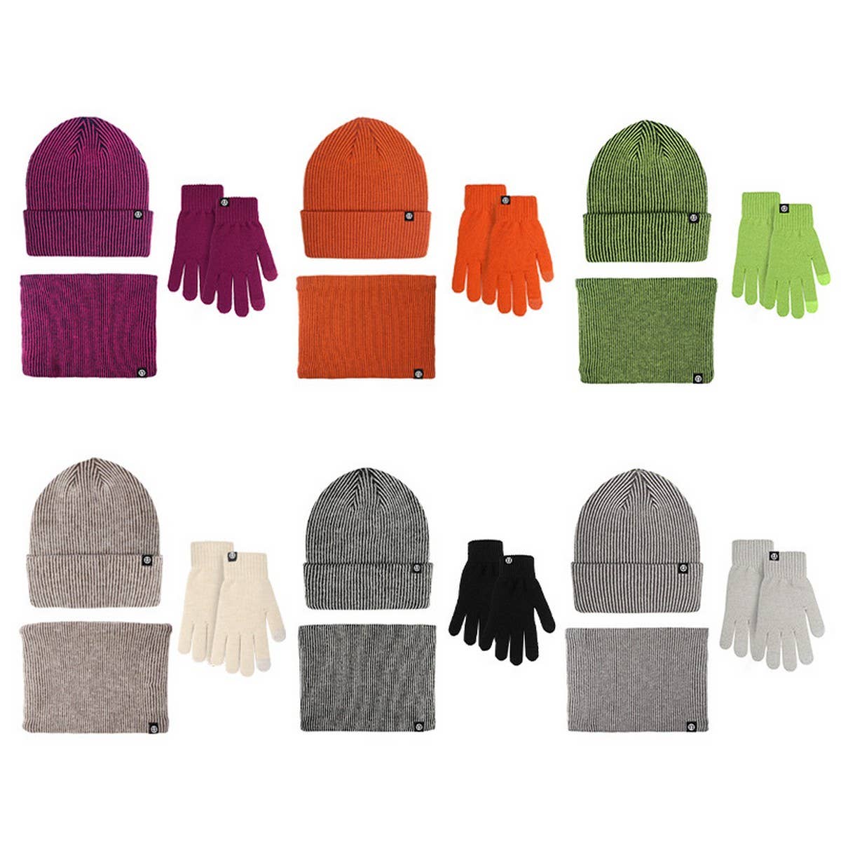 OUTDOOR KNITTED SCARF AND GLOVES THREE-PIECE SET_CWMM2796