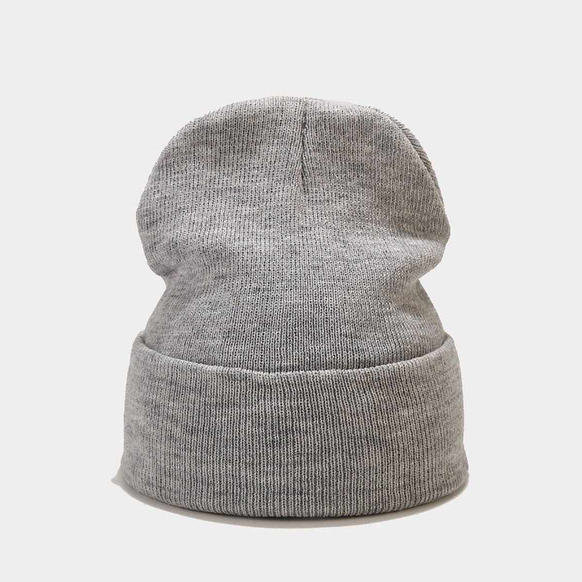 SOLID COLOR KNITTED HAT WITH CUFFS_CWAH1578