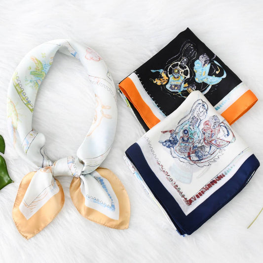 2024 NEW ALL-MATCH CARTOON PRINTED SQUARE SCARF_CWASC1161