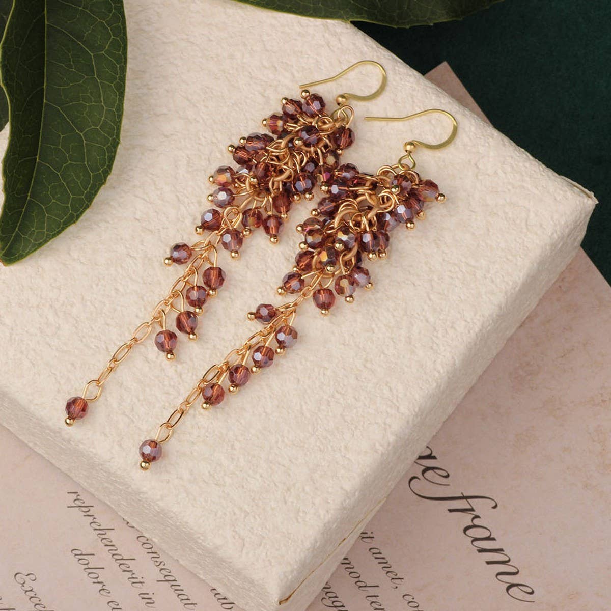 HIGH-GRADE NATURAL STONE WOVEN COLORFUL EARRINGS