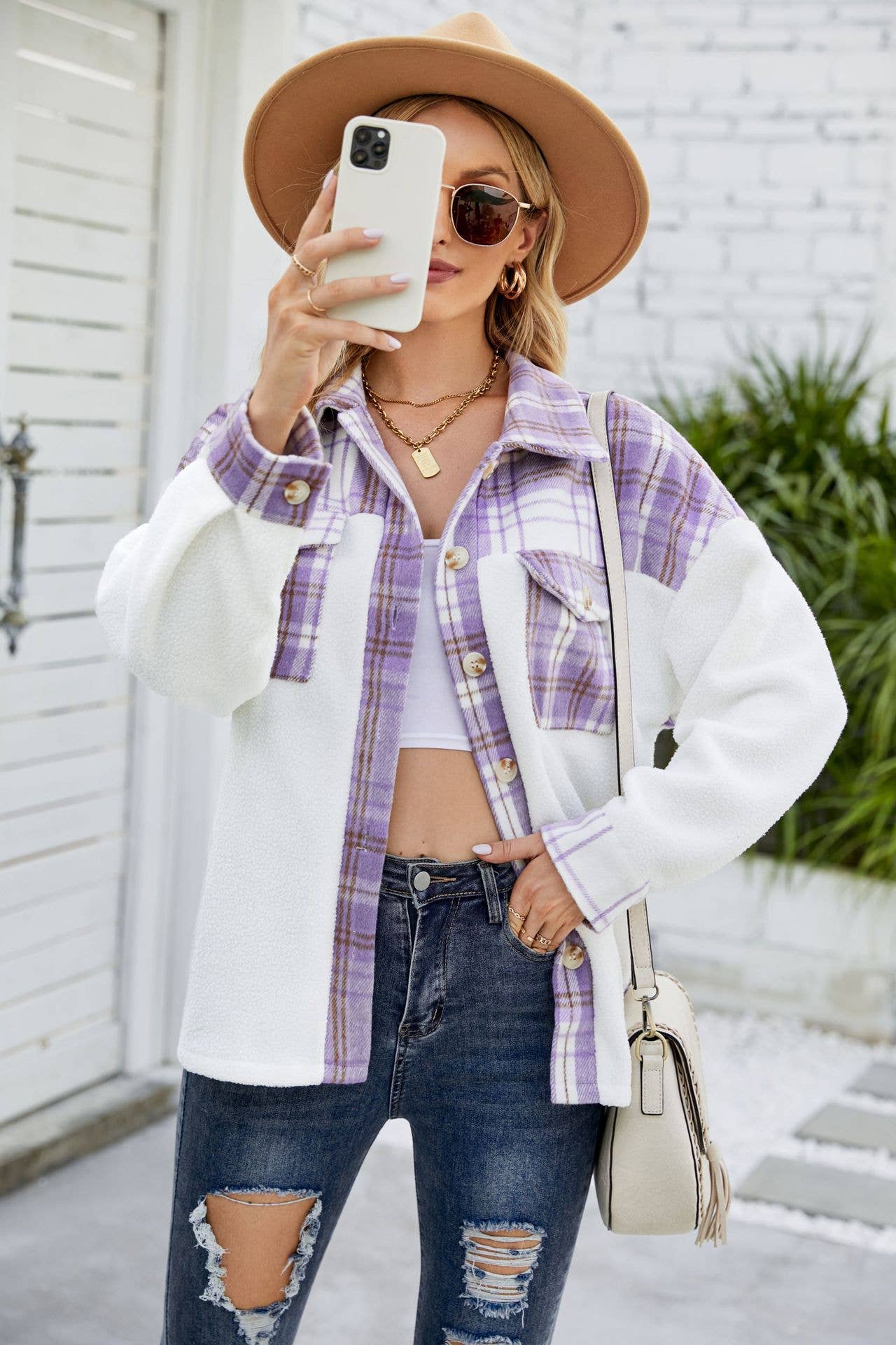 LAMB WOOL LONG SLEEVE COLOR POCKET WOOL COAT