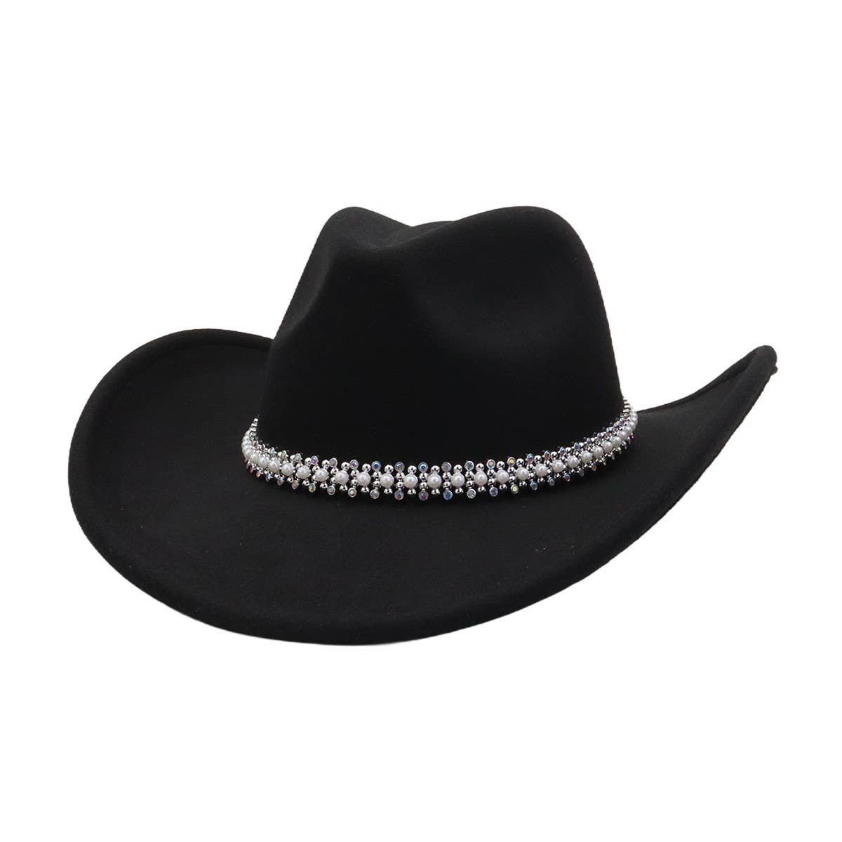 Western Ethnic  Felt Cowboy Fedora Hat_CWAH04374