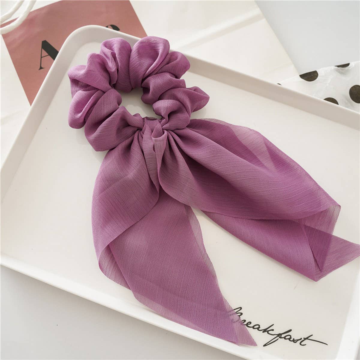 THIN BOW RIBBON TASSEL HAIR TIE_CWAHA0837