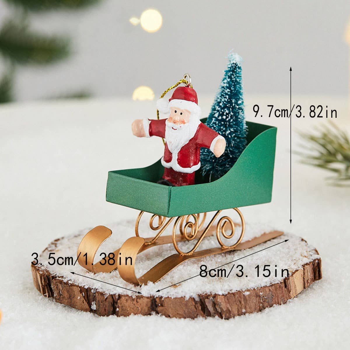 CWMM10417_CHRISTMAS SLEIGH ORNAMENT NORDIC DECOR