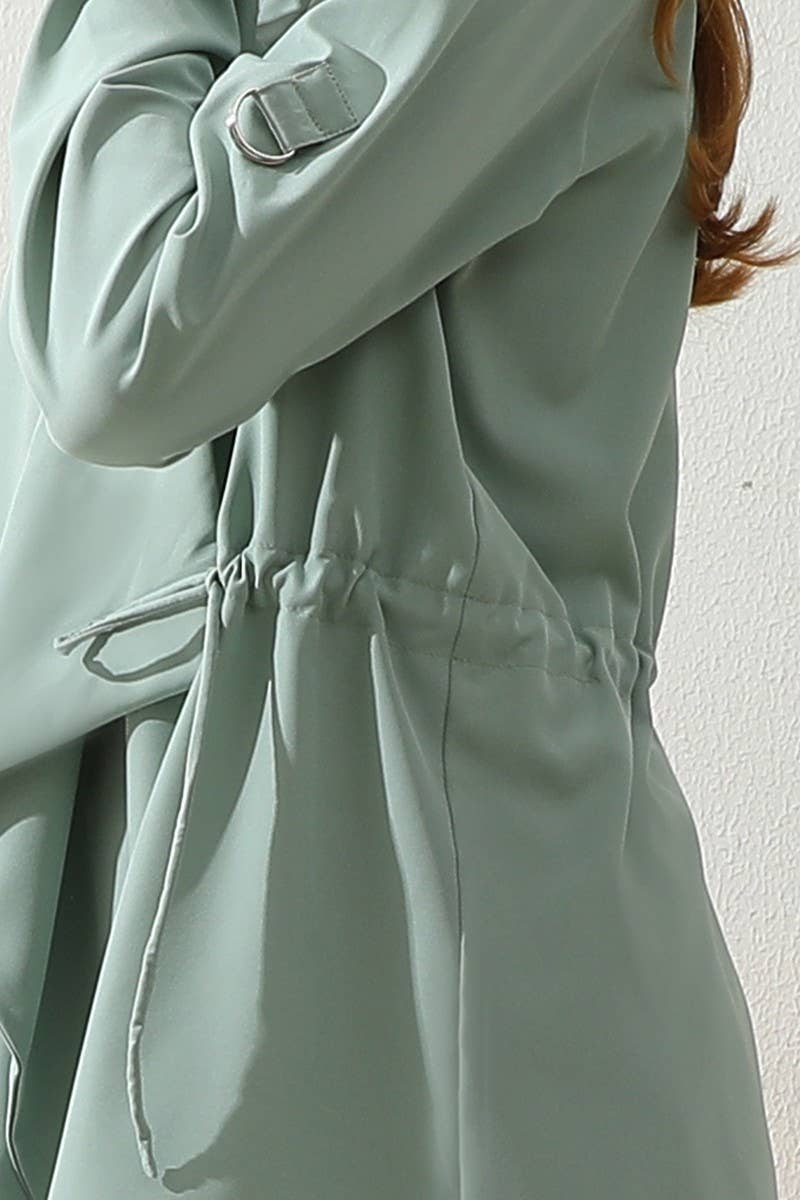 CWOCAL539_OVER LOOSE FIT TRENCH CARDIGAN WITH DRAWSTRING