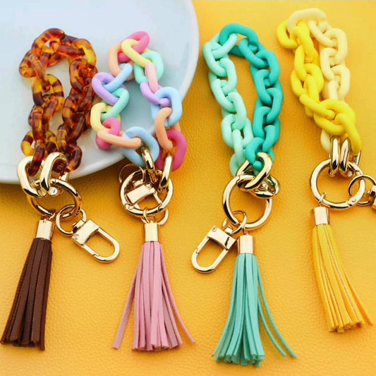 Colorful Acrylic Bracelet Keychain Resin Hand Strap_CWAB5020