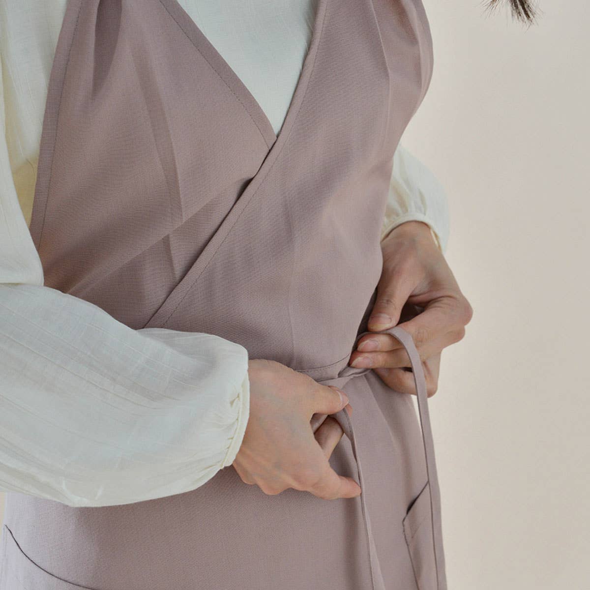 French Dress Style Linen Aprons with pockets