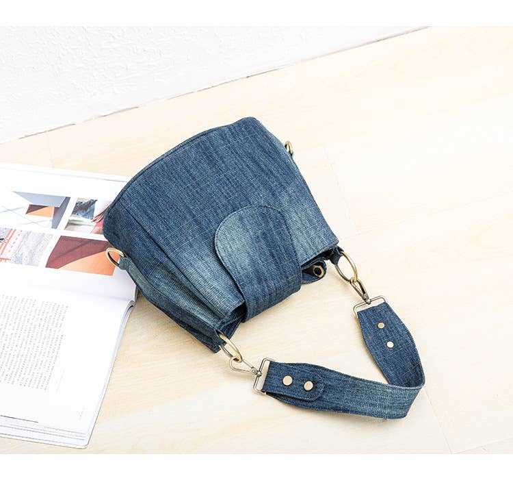 Denim multi-layered crossbody bag